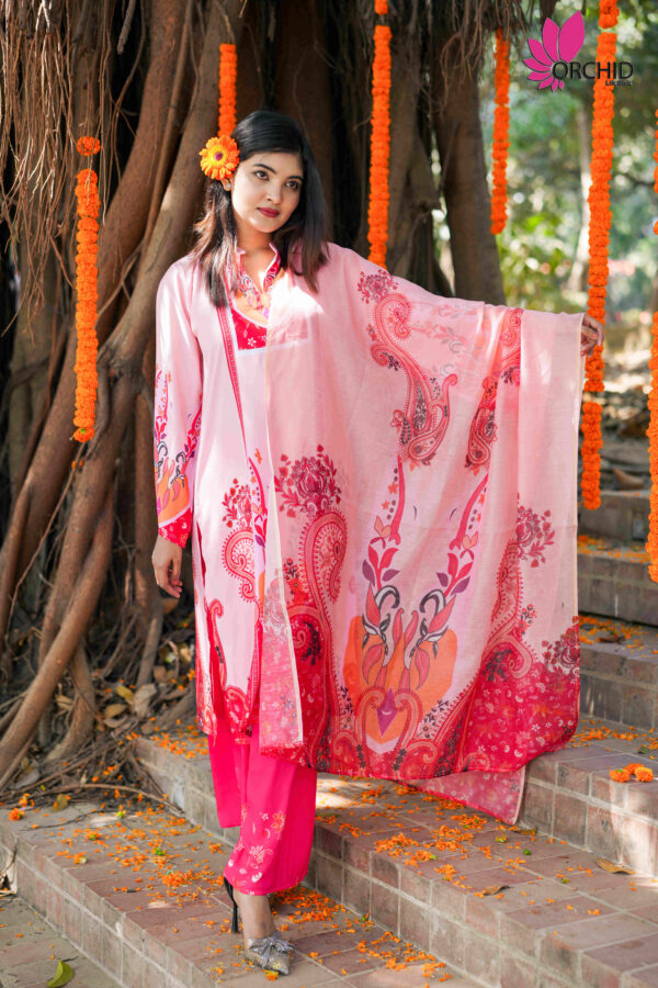 Orchid Premium Silk Shalwar Kameez - Image 3