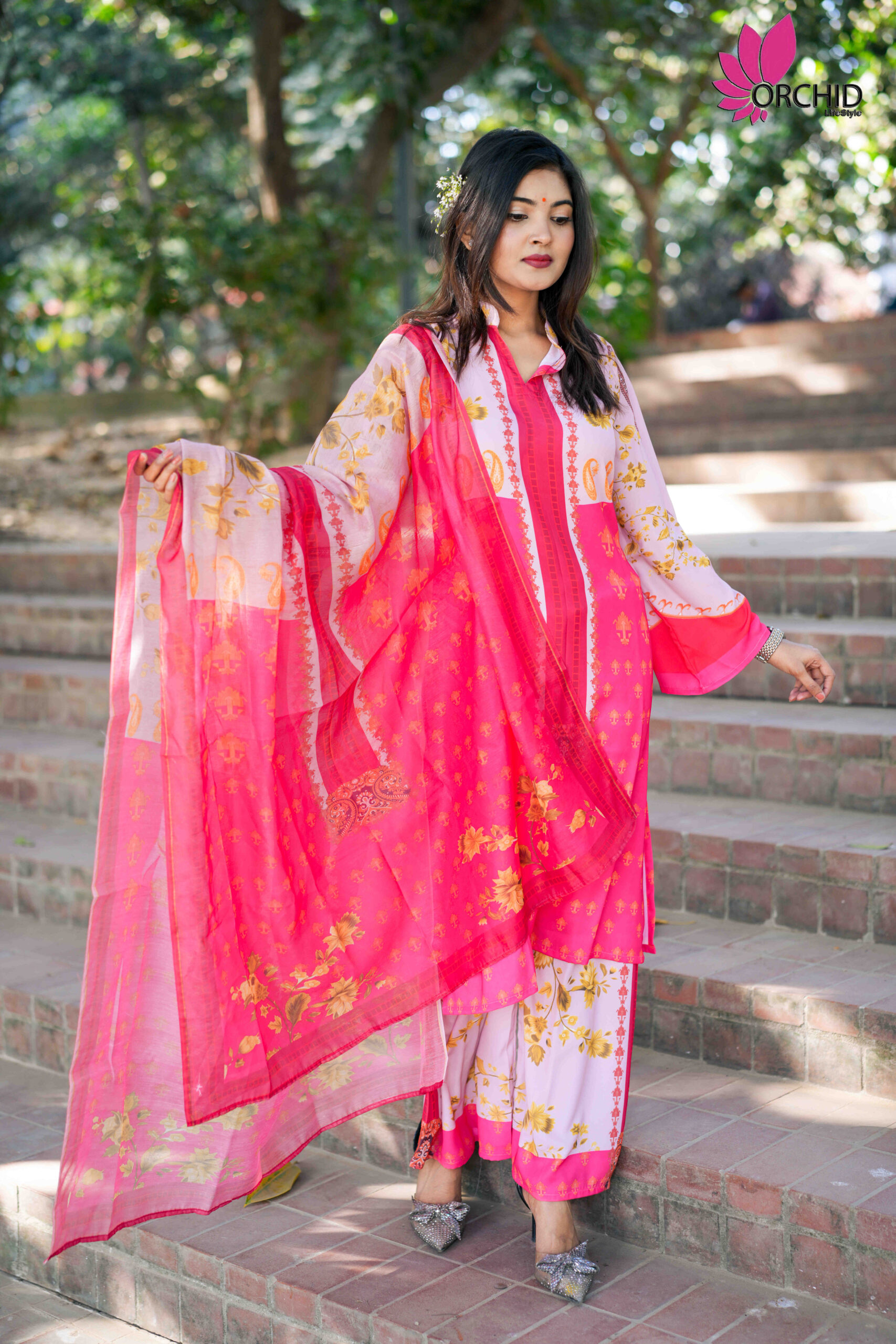 Radiant Pink Blossom Shalwar Kameez