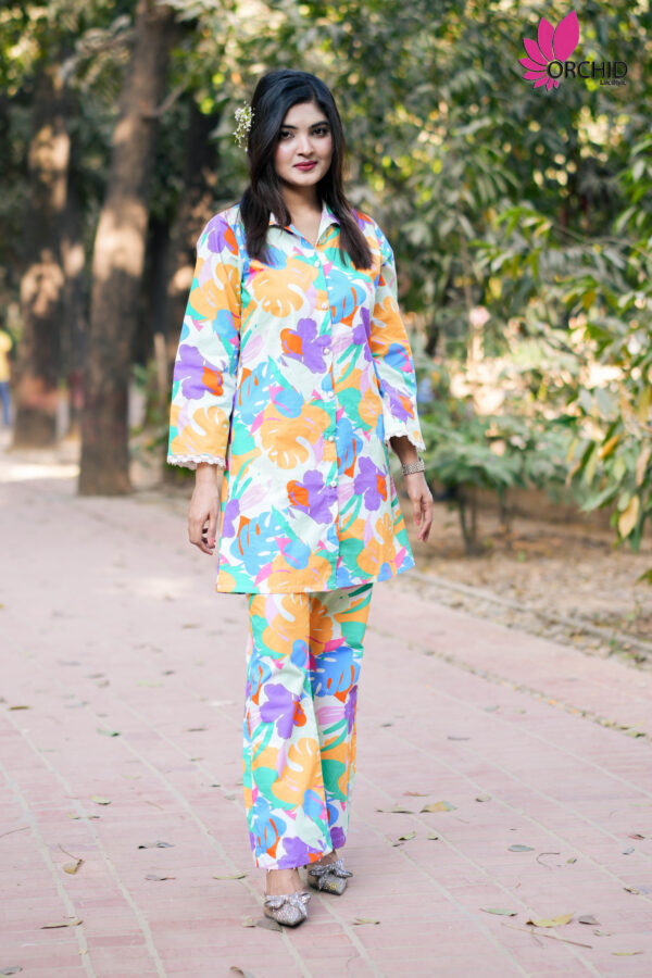Floral Printed Premium Cotton  Co-Ord Set - Image 2