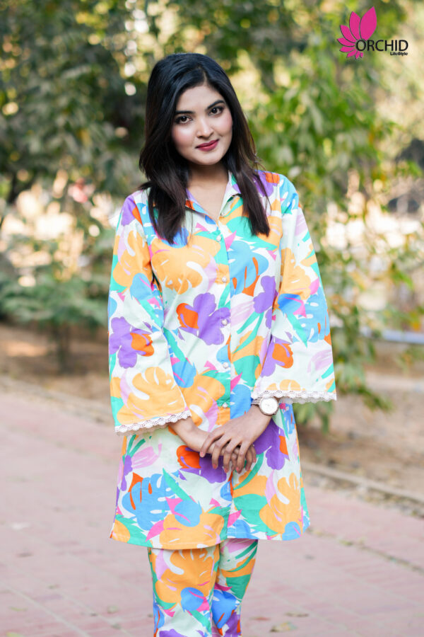 Floral Printed Premium Cotton  Co-Ord Set - Image 3