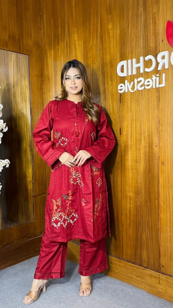Sadabahar Embroidered Jacquard Lawn Two piece - Image 2