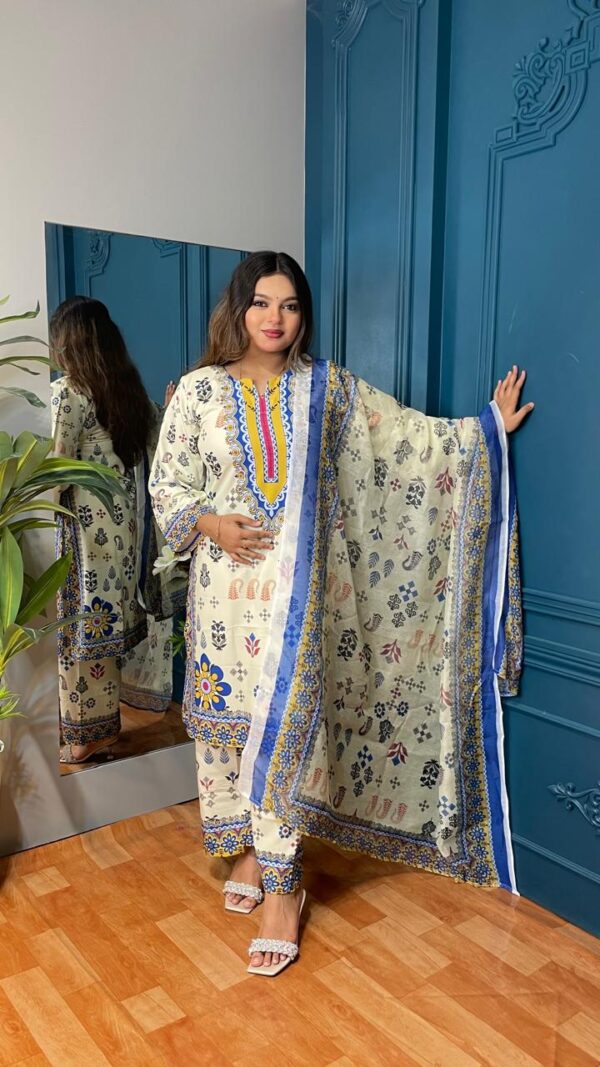 Orchid Premium Silk 3pcs with Texture Dupatta