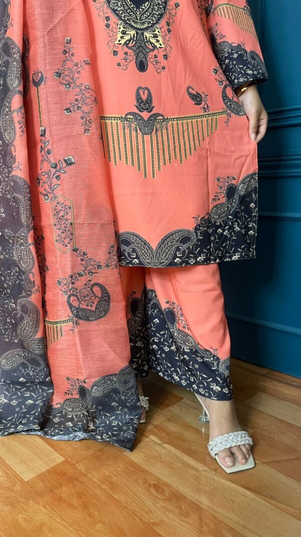 Orchid Premium Silk 3pcs with Texture Dupatta - Image 5
