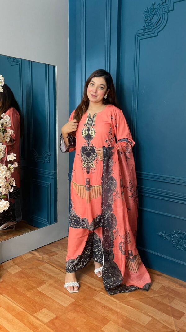 Orchid Premium Silk 3pcs with Texture Dupatta