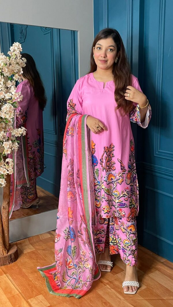 Orchid Premium Silk 3pcs with Texture Dupatta
